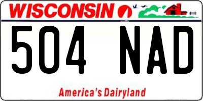 WI license plate 504NAD