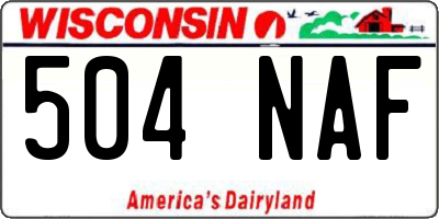 WI license plate 504NAF