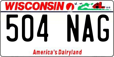 WI license plate 504NAG