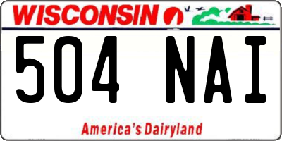 WI license plate 504NAI