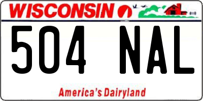 WI license plate 504NAL