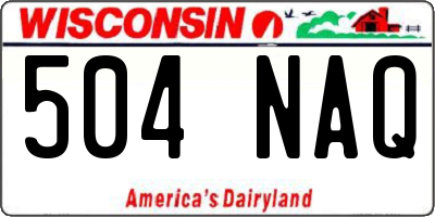 WI license plate 504NAQ