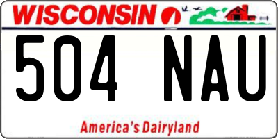 WI license plate 504NAU