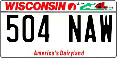 WI license plate 504NAW