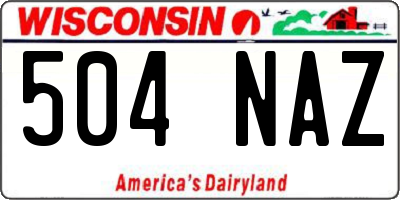 WI license plate 504NAZ