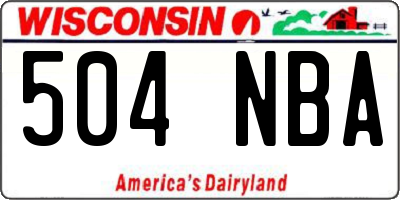 WI license plate 504NBA