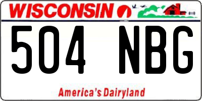 WI license plate 504NBG