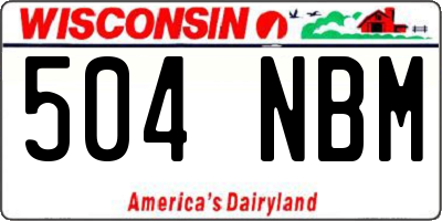 WI license plate 504NBM