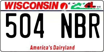 WI license plate 504NBR