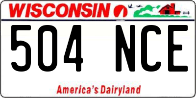 WI license plate 504NCE