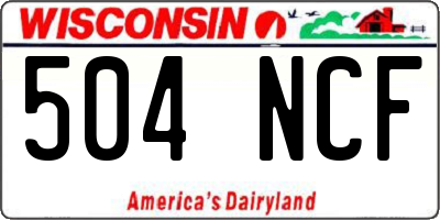 WI license plate 504NCF
