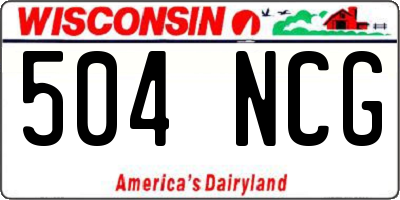 WI license plate 504NCG
