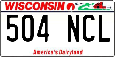 WI license plate 504NCL