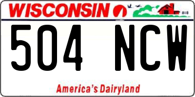 WI license plate 504NCW