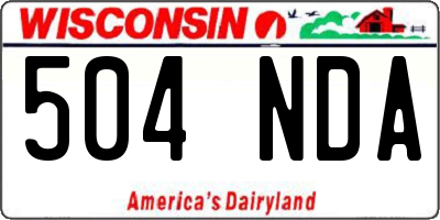 WI license plate 504NDA