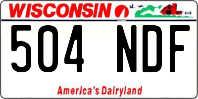 WI license plate 504NDF