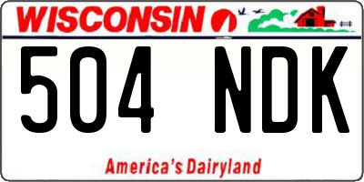 WI license plate 504NDK