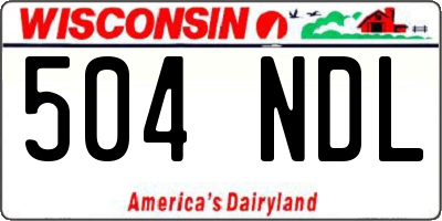 WI license plate 504NDL