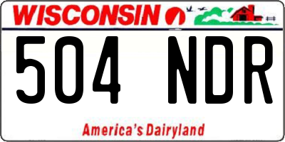 WI license plate 504NDR