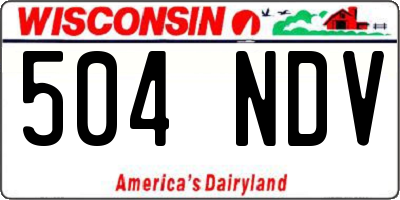 WI license plate 504NDV