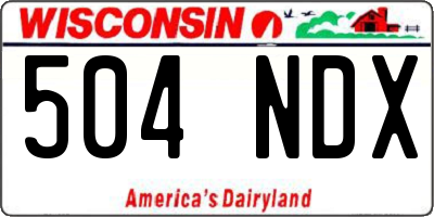 WI license plate 504NDX