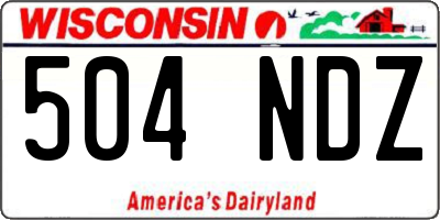 WI license plate 504NDZ