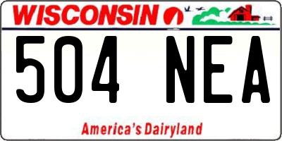 WI license plate 504NEA