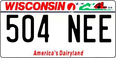 WI license plate 504NEE