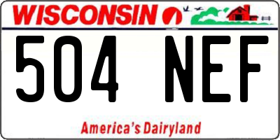 WI license plate 504NEF