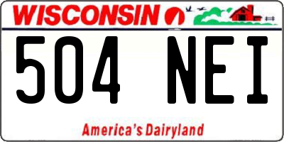 WI license plate 504NEI