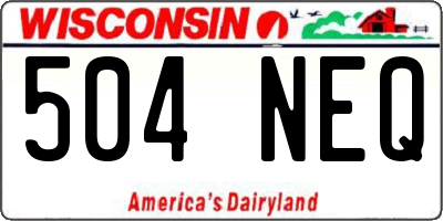 WI license plate 504NEQ