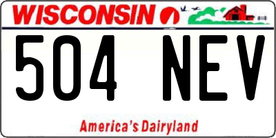 WI license plate 504NEV