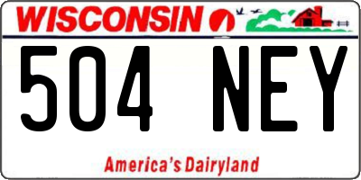 WI license plate 504NEY