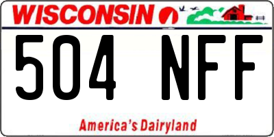 WI license plate 504NFF