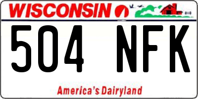 WI license plate 504NFK