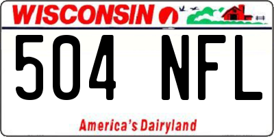 WI license plate 504NFL