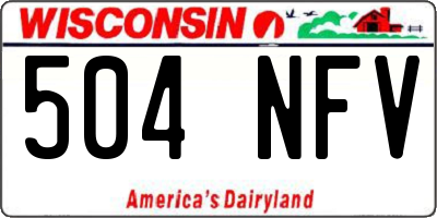 WI license plate 504NFV