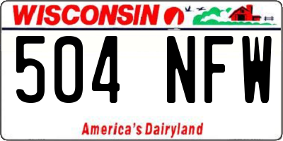 WI license plate 504NFW