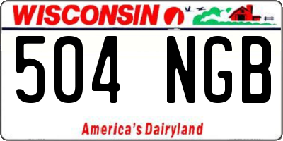 WI license plate 504NGB