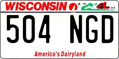 WI license plate 504NGD