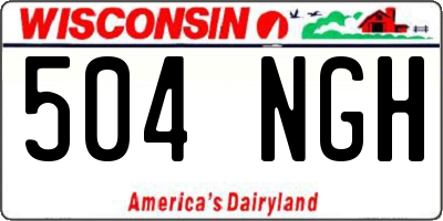 WI license plate 504NGH