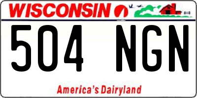 WI license plate 504NGN