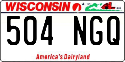 WI license plate 504NGQ