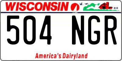 WI license plate 504NGR