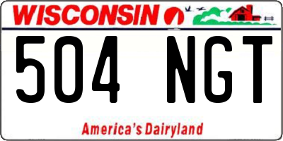 WI license plate 504NGT