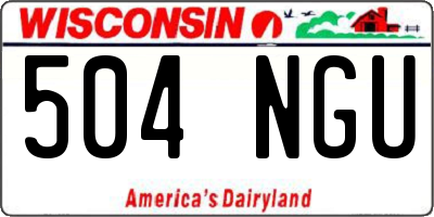 WI license plate 504NGU