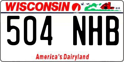 WI license plate 504NHB