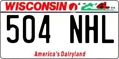 WI license plate 504NHL