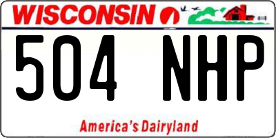 WI license plate 504NHP