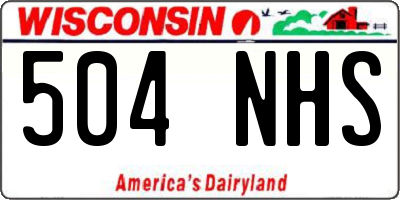 WI license plate 504NHS